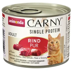 Markenprodukt Sparpaket 6 x 200 g Animonda Carny Single Protein Adult Rind Pur Katzen Nassfutter